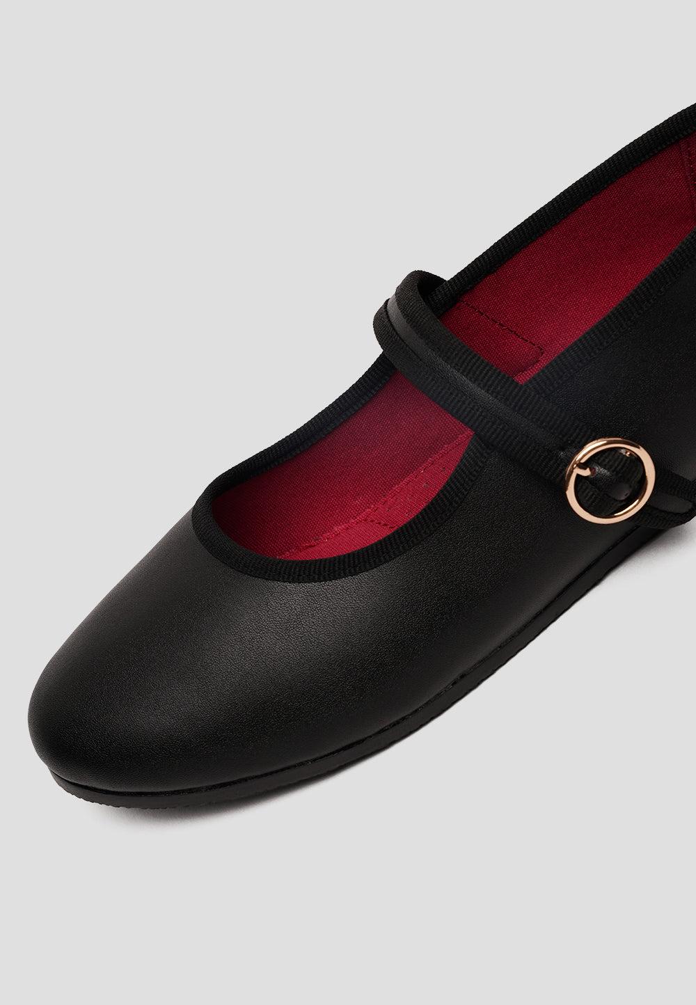 paez MARY JANE MICROFIBER NAPA BLACK Promoción por tiempo limitado