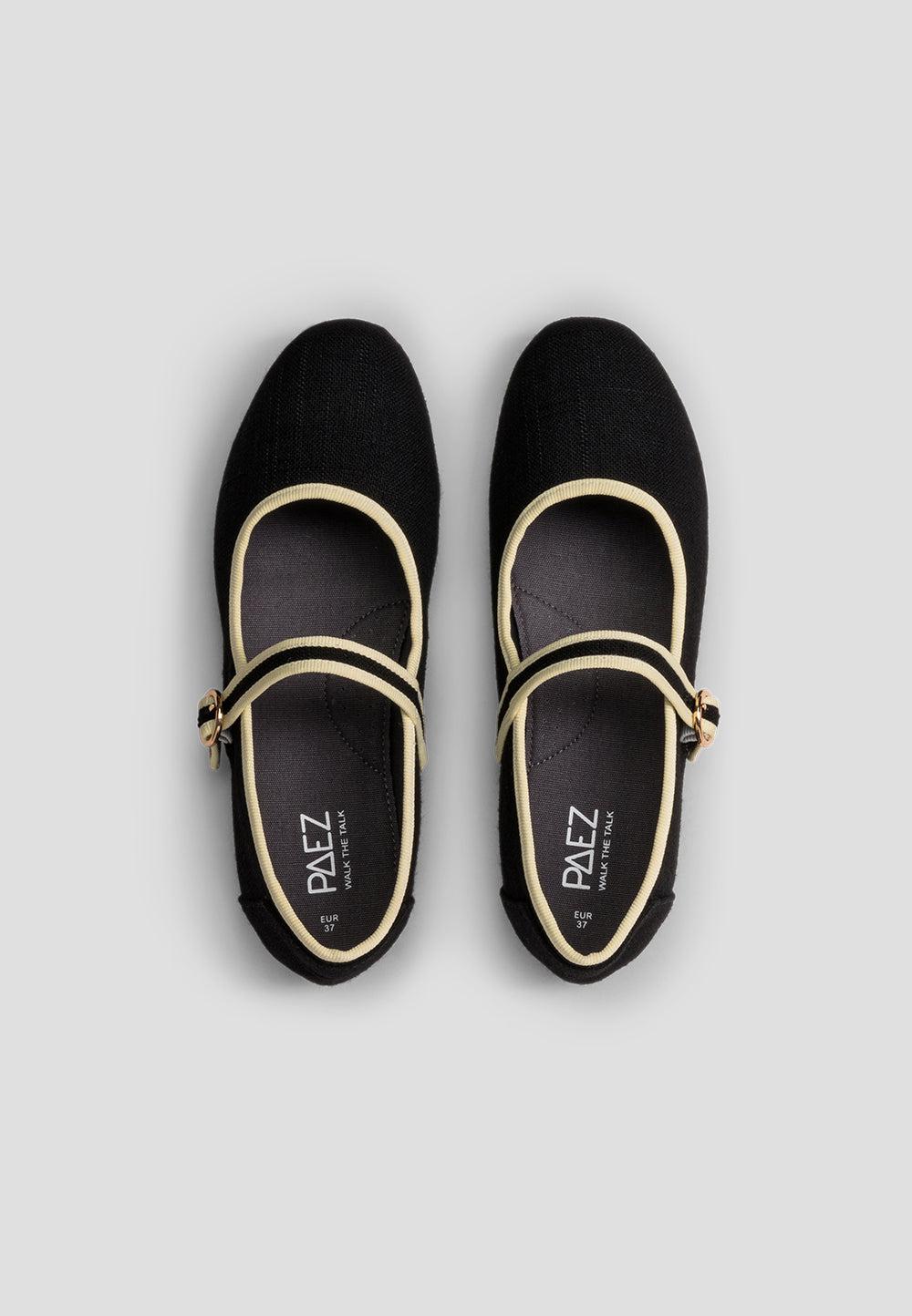 paez MARY JANE LINEN BLACK Precios de Black Friday