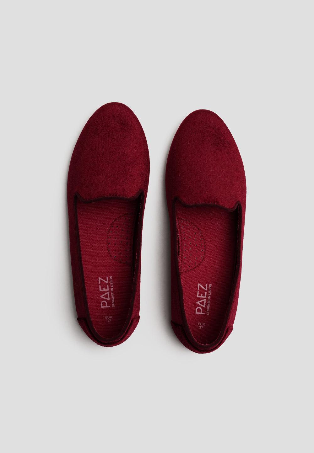 paez SLIPPER VELVET BURGUNDY Rebajas top
