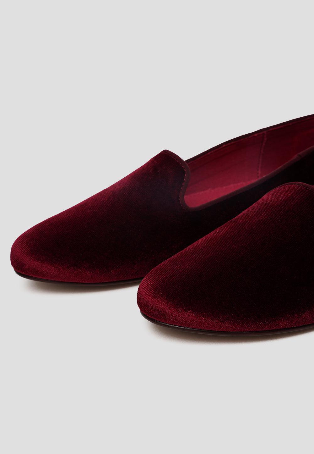 paez SLIPPER VELVET BURGUNDY Rebajas top