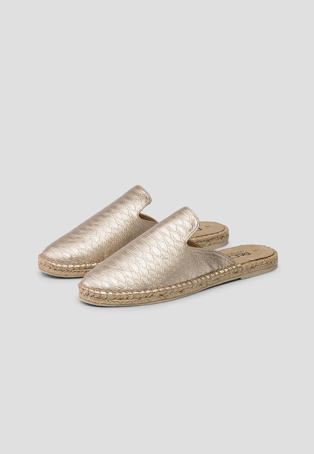 paez MULE VEGAN LEATHER SNAKE GOLD Liquidación