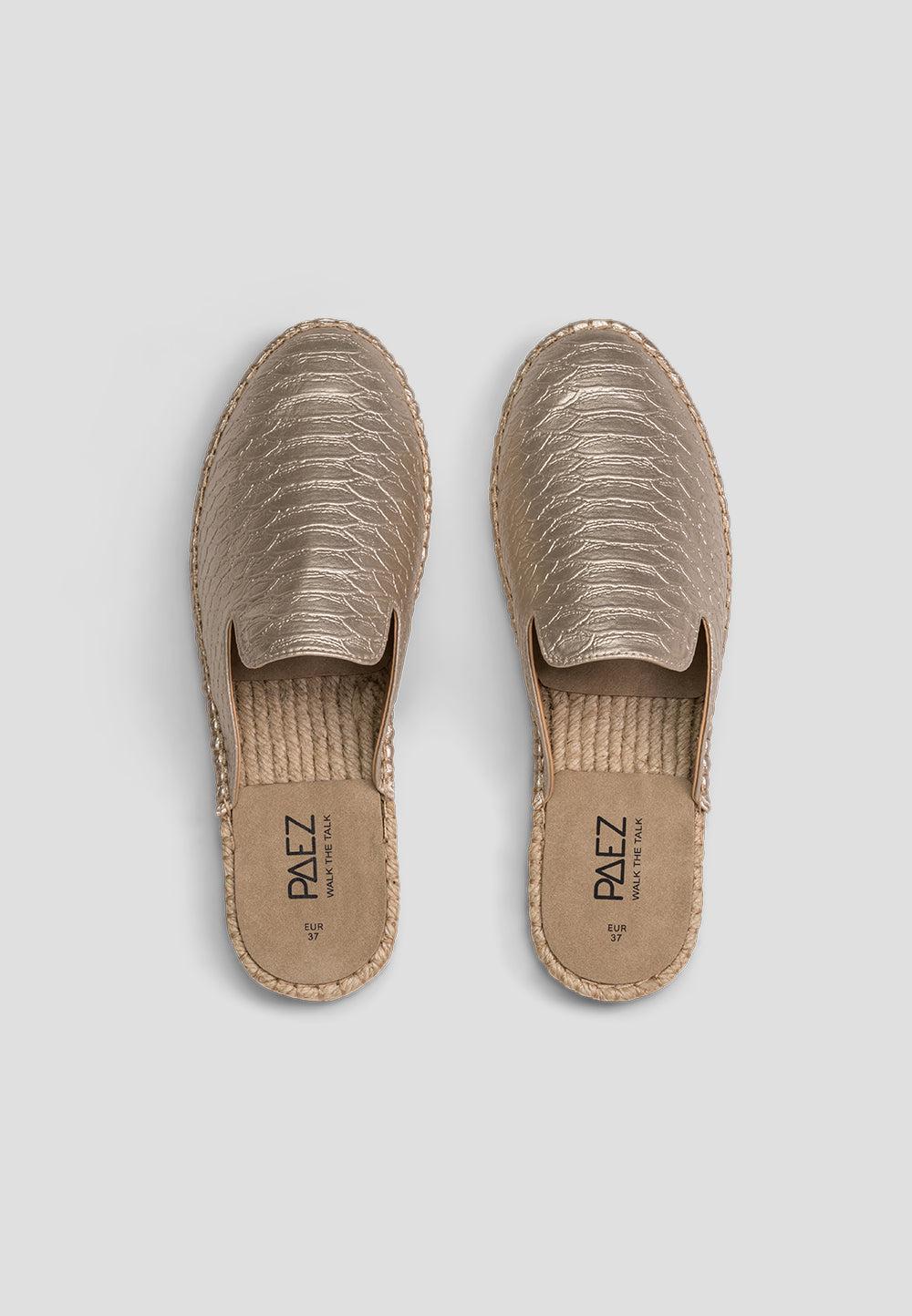 paez MULE VEGAN LEATHER SNAKE GOLD Liquidación