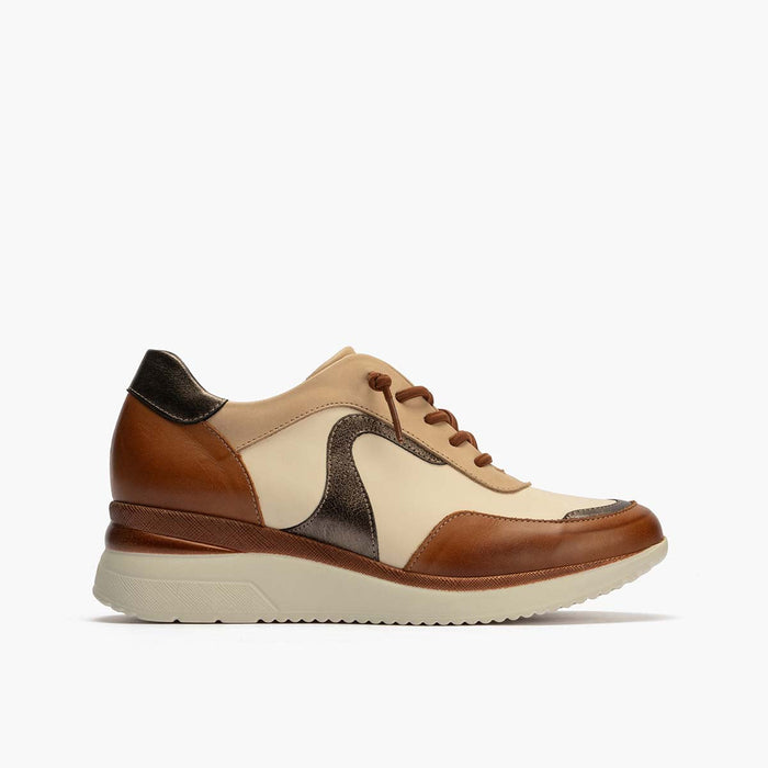 pitillos Zapato Deportivo Cordones mujer color cuero