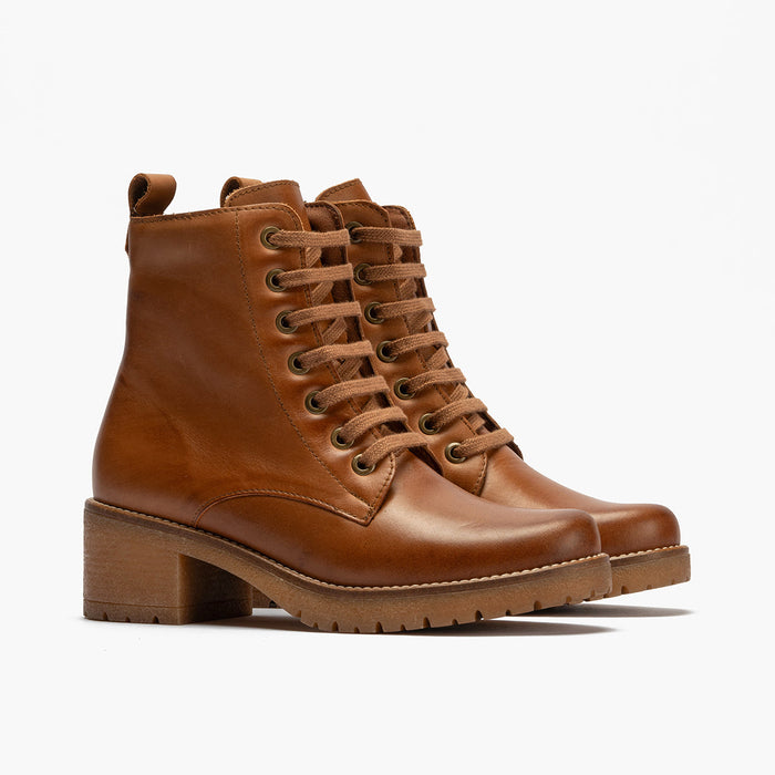 pitillos Bota Militar en Napa mujer color cuero