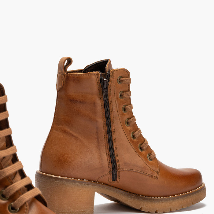 pitillos Bota Militar en Napa mujer color cuero Último día