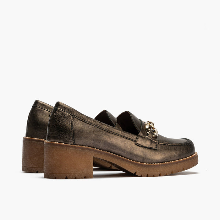 pitillos Mocasín en Laminado mujer color bronce Solo queda un día