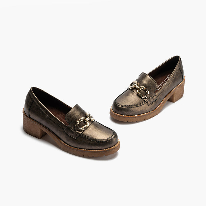 pitillos Mocasín en Laminado mujer color bronce Solo queda un día