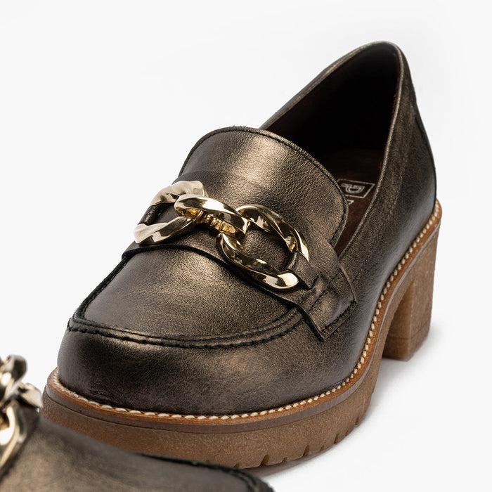 pitillos Mocasín en Laminado mujer color bronce Solo queda un día