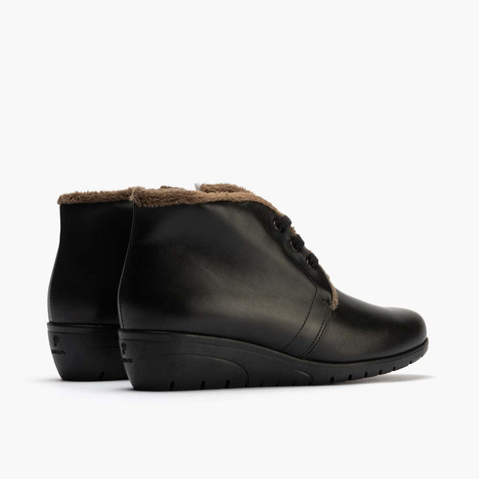 pitillos Botín con Pelo de mujer color negro Superdescuento