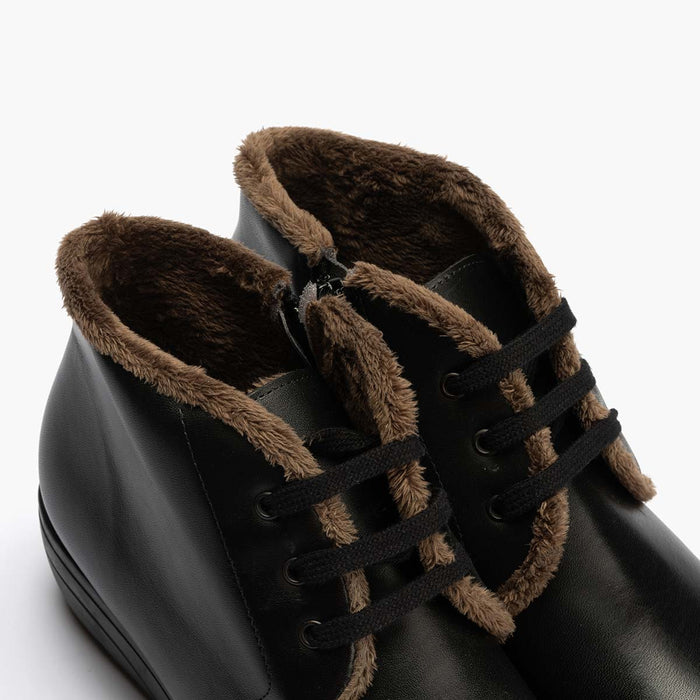 pitillos Botín con Pelo de mujer color negro Superdescuento