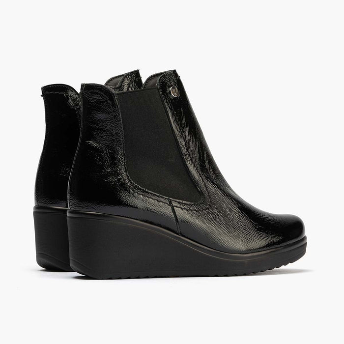 pitillos Botín Chelsea en Charol para mujer color negro Liquidación