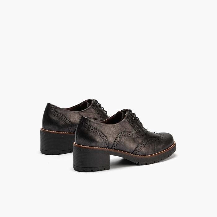 pitillos Zapato Inglés en Laminado para mujer color antracita Envío internacional gratuito