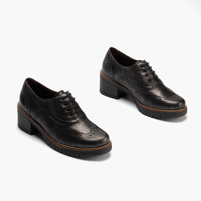 pitillos Zapato Inglés en Laminado para mujer color antracita Envío internacional gratuito