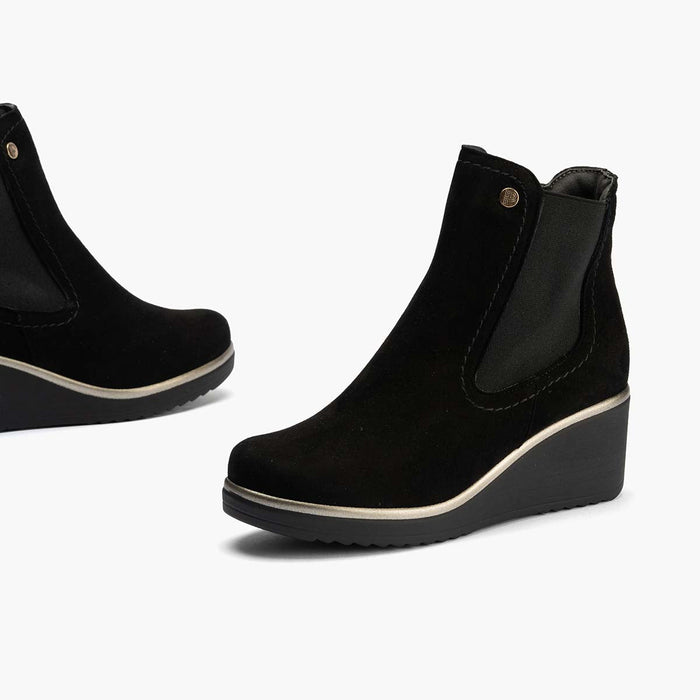 pitillos Botín Chelsea en Ante para mujer color negro Limitado a 3 días