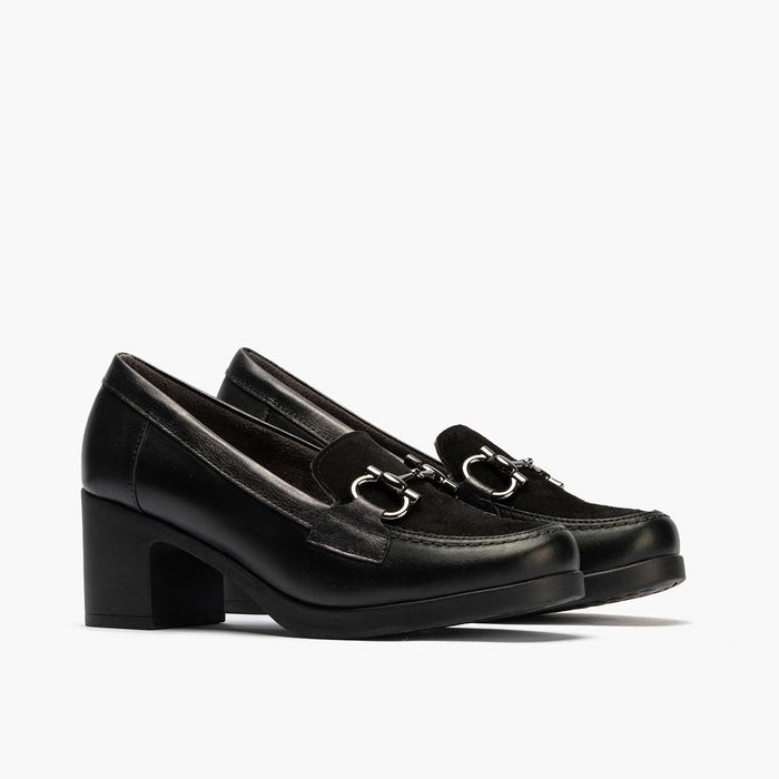 pitillos Mocasín Combinado mujer color negro Descuentos del mes