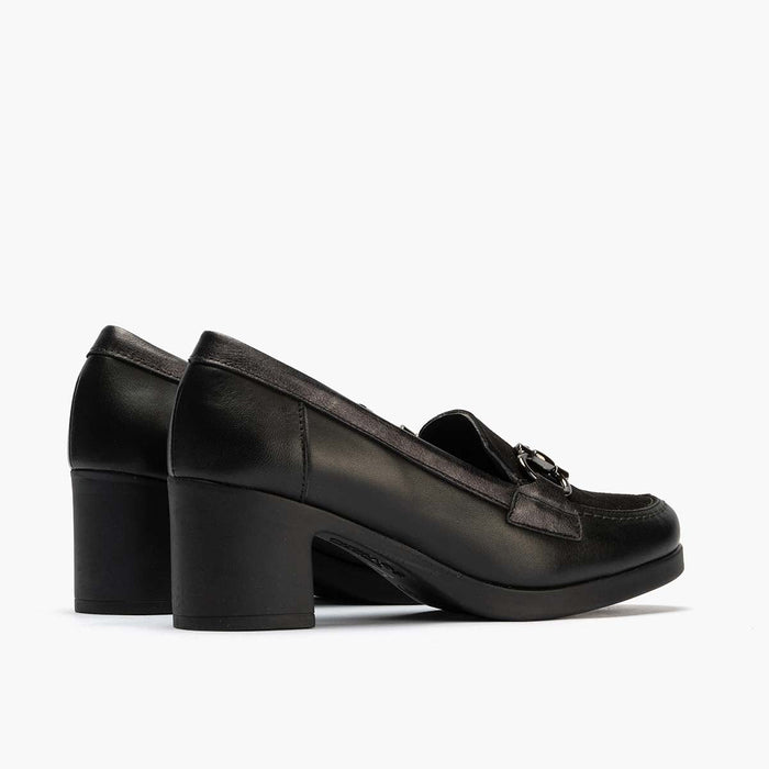 pitillos Mocasín Combinado mujer color negro Descuentos del mes