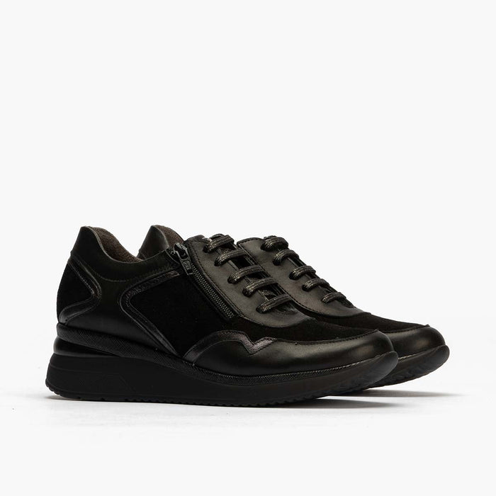 pitillos Zapato Deportivo Napa con Cremallera mujer color negro Ofertas de temporada