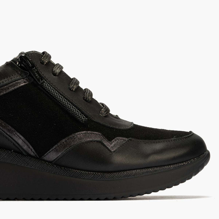 pitillos Zapato Deportivo Napa con Cremallera mujer color negro Ofertas de temporada