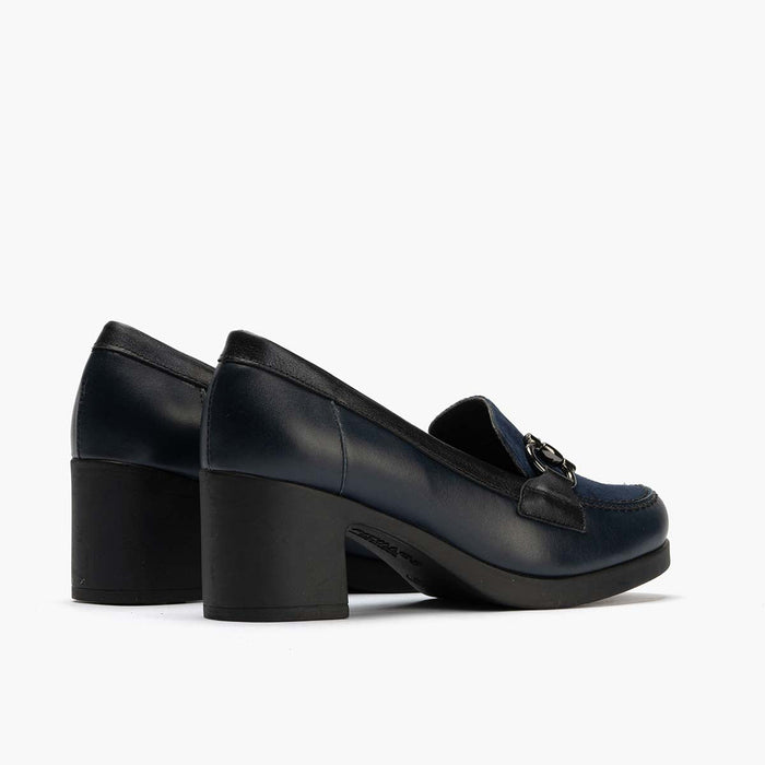 pitillos Mocasín Combinado de mujer color marino Rebajas de fin de temporada