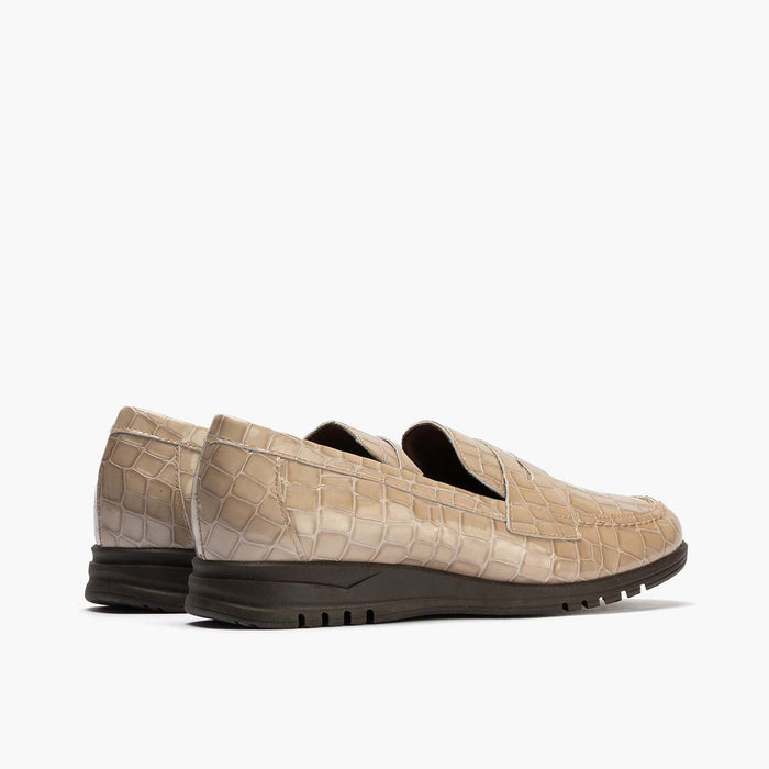 pitillos Mocasín en Coco de mujer color piedra Outlet