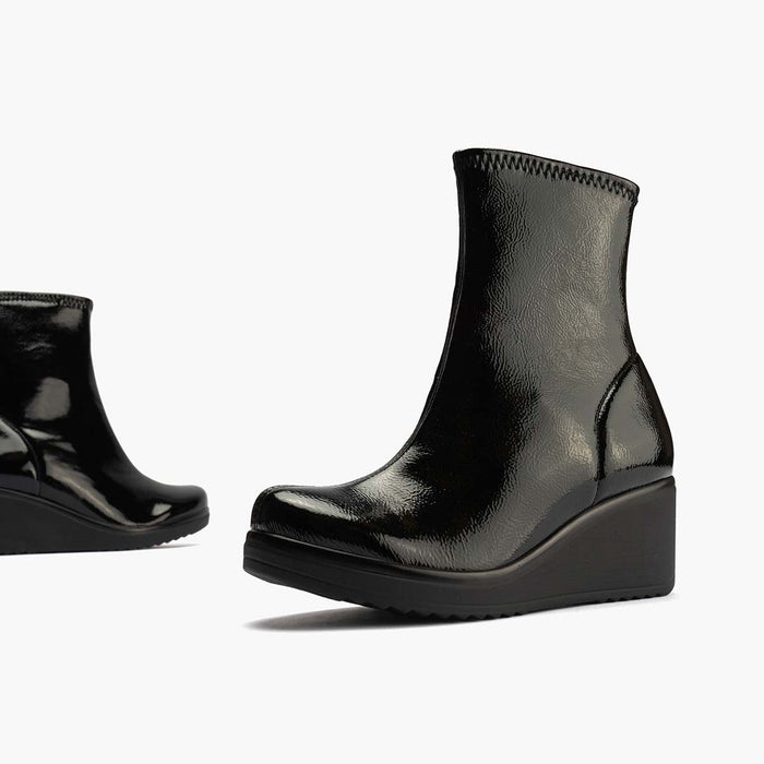 pitillos Botín Charol Strech de mujer color negro En oferta