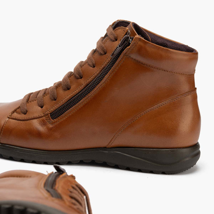 pitillos Botín con Cremallera mujer color cuero Gran oferta