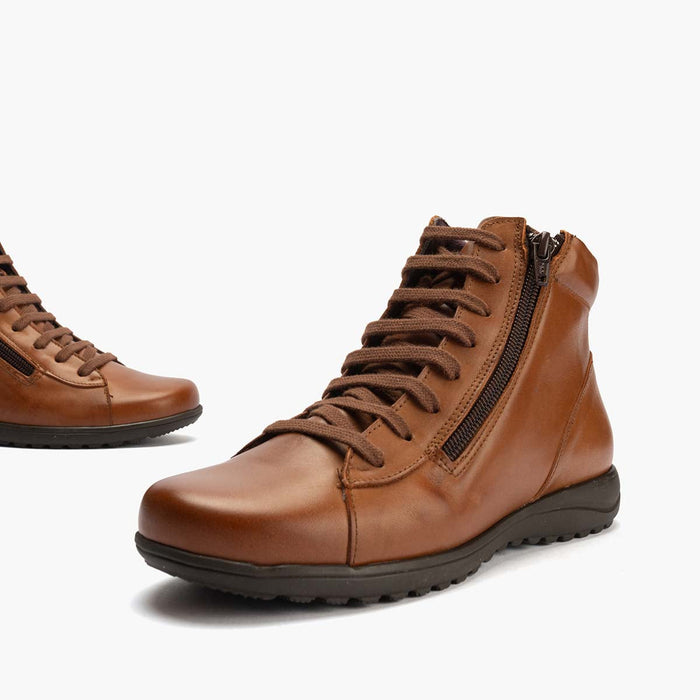 pitillos Botín con Cremallera mujer color cuero Gran oferta