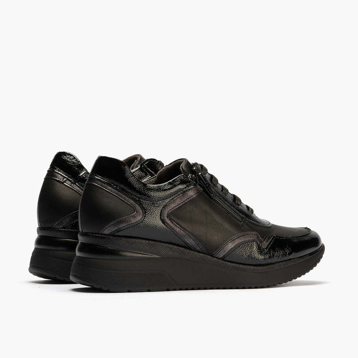 pitillos Zapato Deportivo Charol con Cremallera para mujer color negro Ventas relámpago