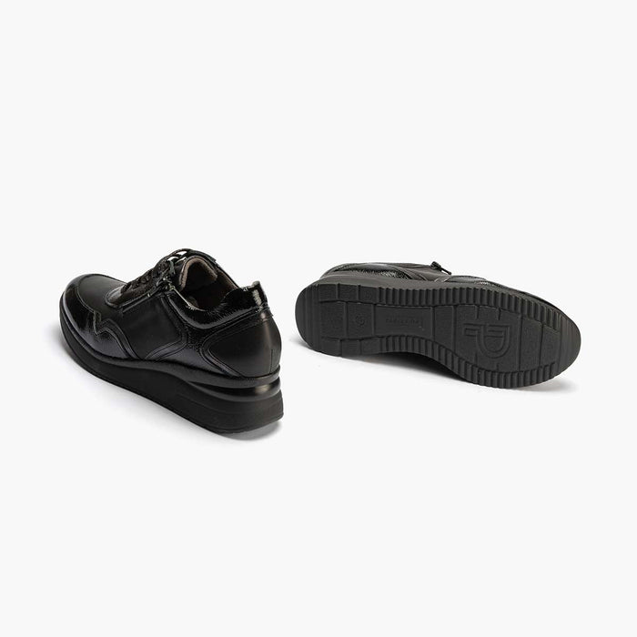 pitillos Zapato Deportivo Charol con Cremallera para mujer color negro Ventas relámpago