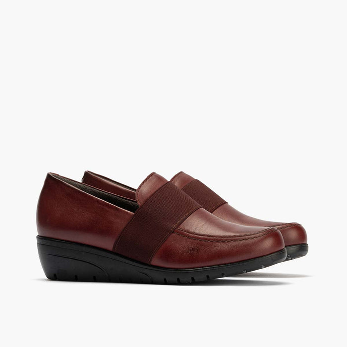 pitillos Zapato Abotinado con Elástico para mujer color burdeos