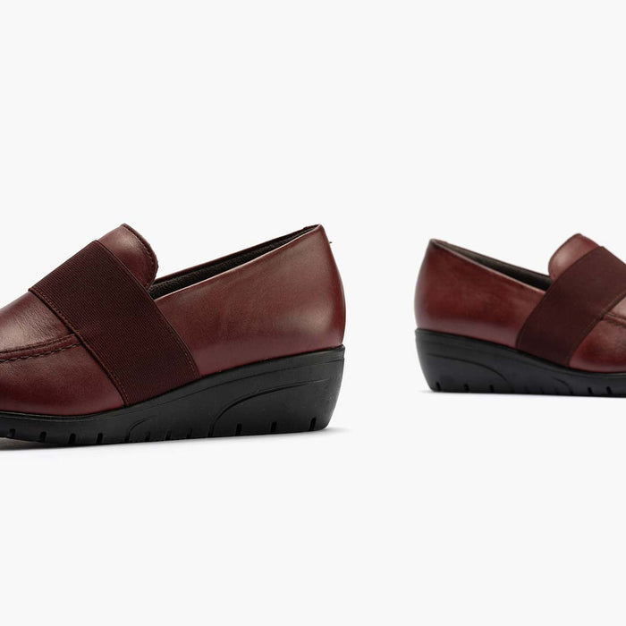 pitillos Zapato Abotinado con Elástico para mujer color burdeos Tienda