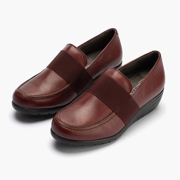 pitillos Zapato Abotinado con Elástico para mujer color burdeos Tienda