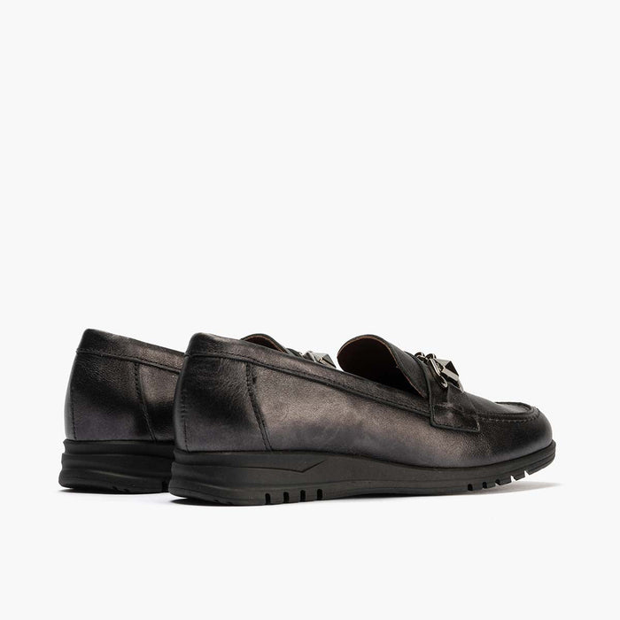 pitillos Mocasín con Adorno mujer color antracita Liquidación