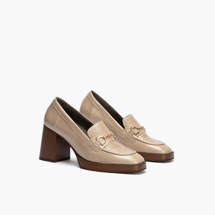 pitillos Mocasín Adorno para mujer color piedra