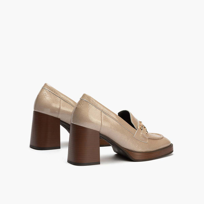 pitillos Mocasín Adorno para mujer color piedra Promoción por tiempo limitado
