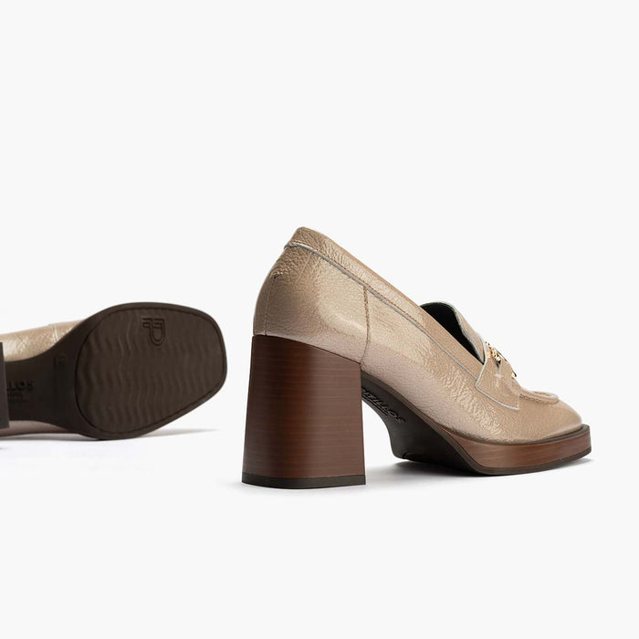 pitillos Mocasín Adorno para mujer color piedra Promoción por tiempo limitado