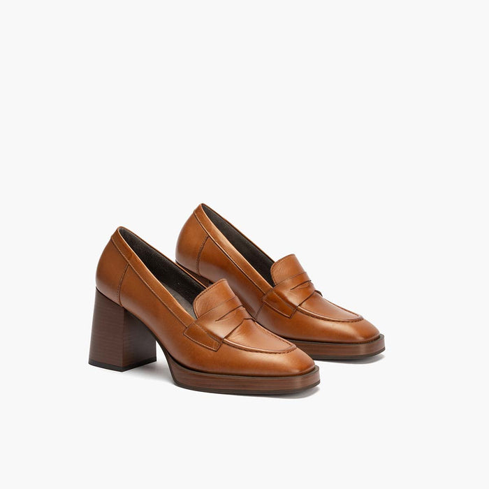 pitillos Mocasín en Napa para mujer color cuero
