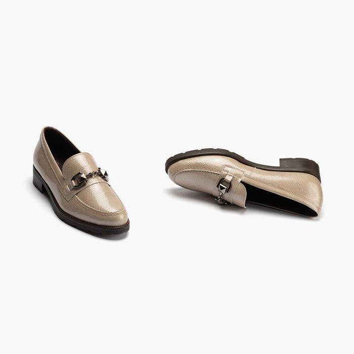 pitillos Mocasín Adorno mujer color piedra En oferta