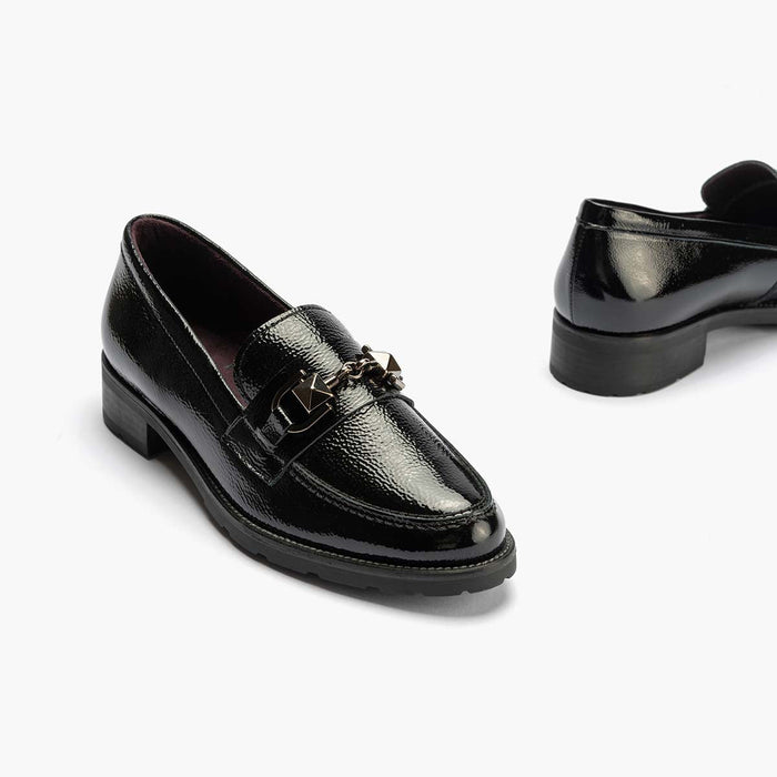 pitillos Mocasín Adorno de mujer color negro Libre de impuestos