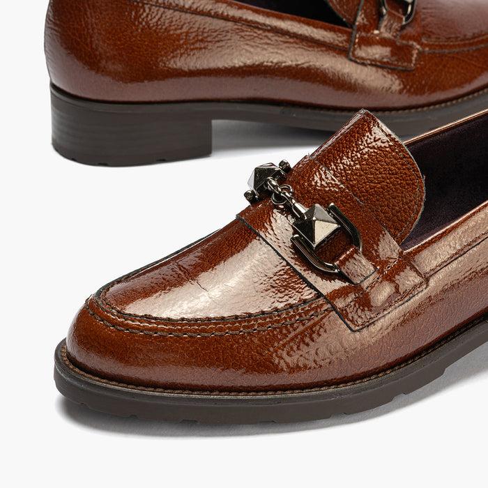 pitillos Mocasín Adorno para mujer color cuero Descuentos del mes