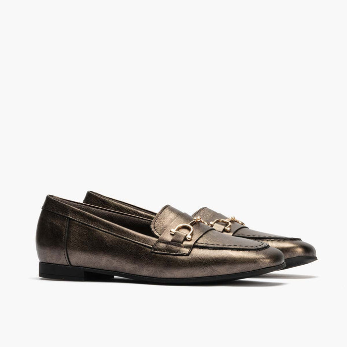 pitillos Mocasín Laminado para mujer color bronce