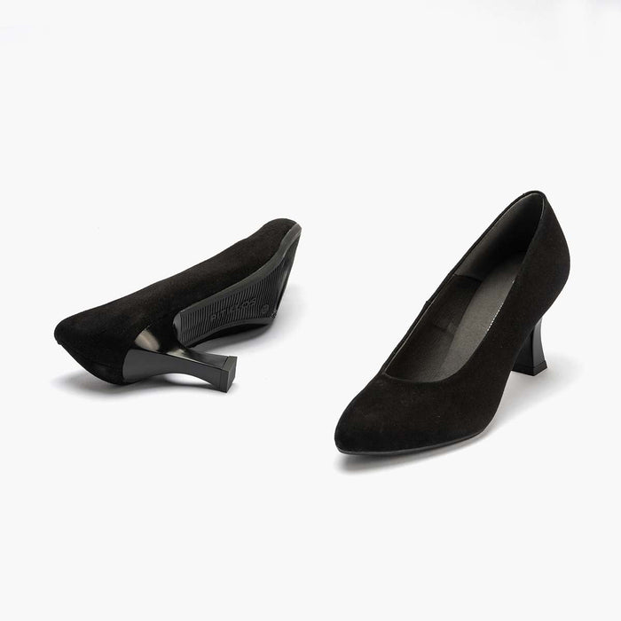 pitillos Zapato de Salón Ante mujer color negro Rebajas de fin de temporada