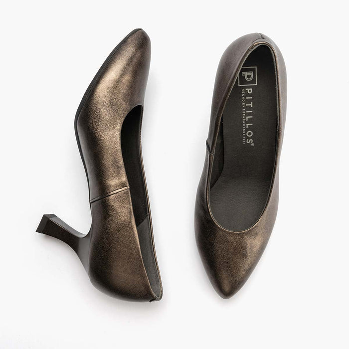 pitillos Zapato de Salón Laminado mujer color bronce Precio ultrabajo
