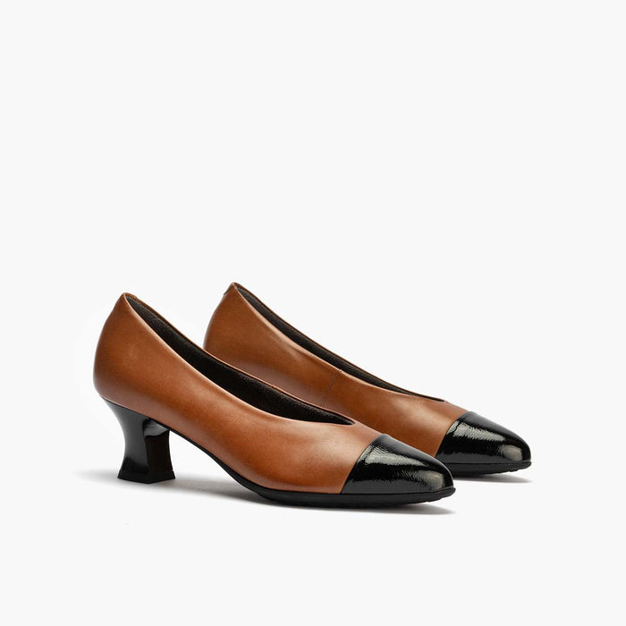 pitillos Zapato de Salón Combinado Napa de mujer color cuero