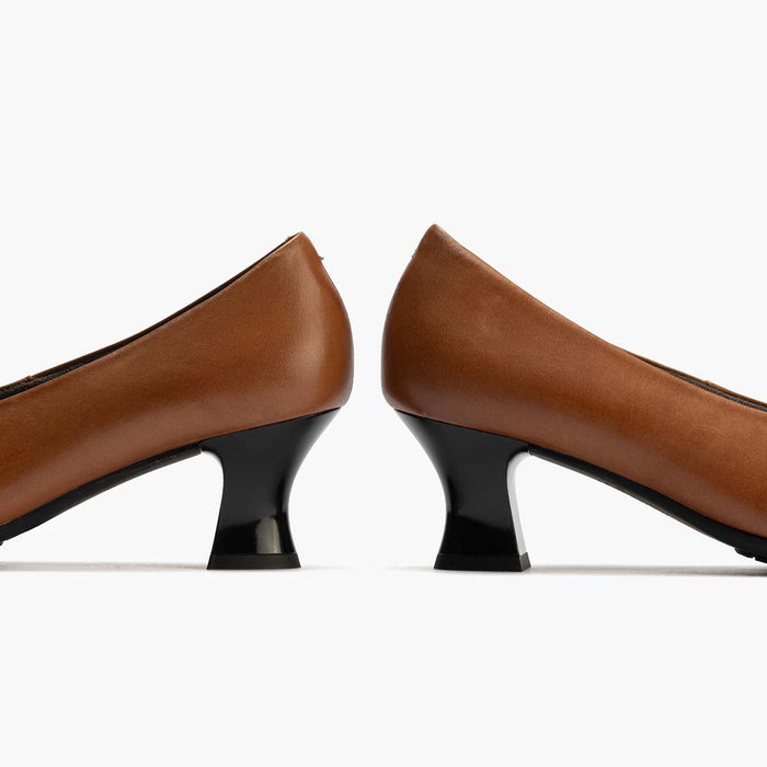 pitillos Zapato de Salón Combinado Napa de mujer color cuero Outlet online