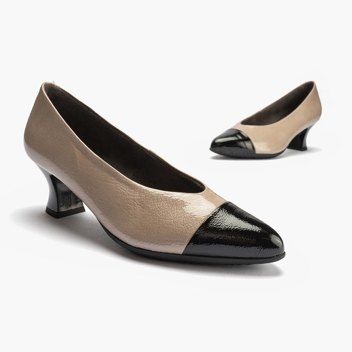 pitillos Zapato de Salón Combinado Charol para mujer color piedra Rebajas