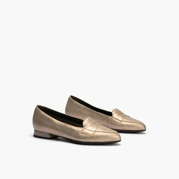 pitillos Mocasín en Laminado para mujer color piedra