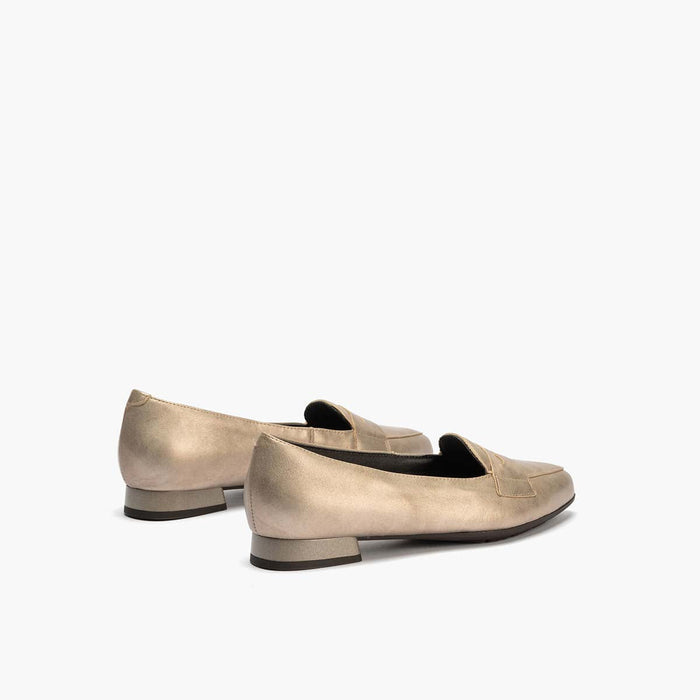 pitillos Mocasín en Laminado para mujer color piedra Venta caliente