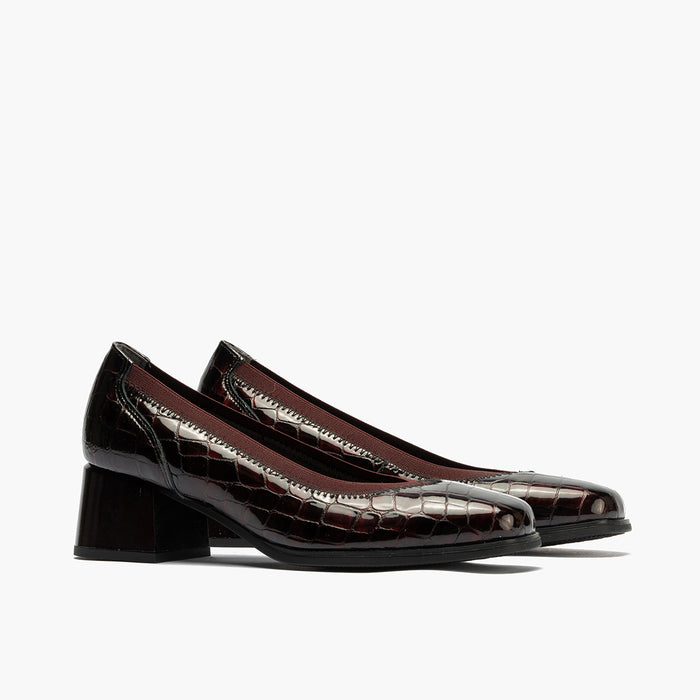pitillos Zapato de Salón Pico con Elástico para mujer color burdeos Solo hoy