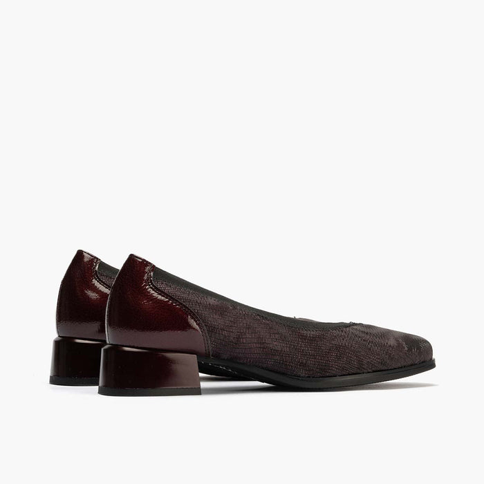 pitillos Zapato de Salón Pico con Elásticos de mujer color burdeos Superdescuento
